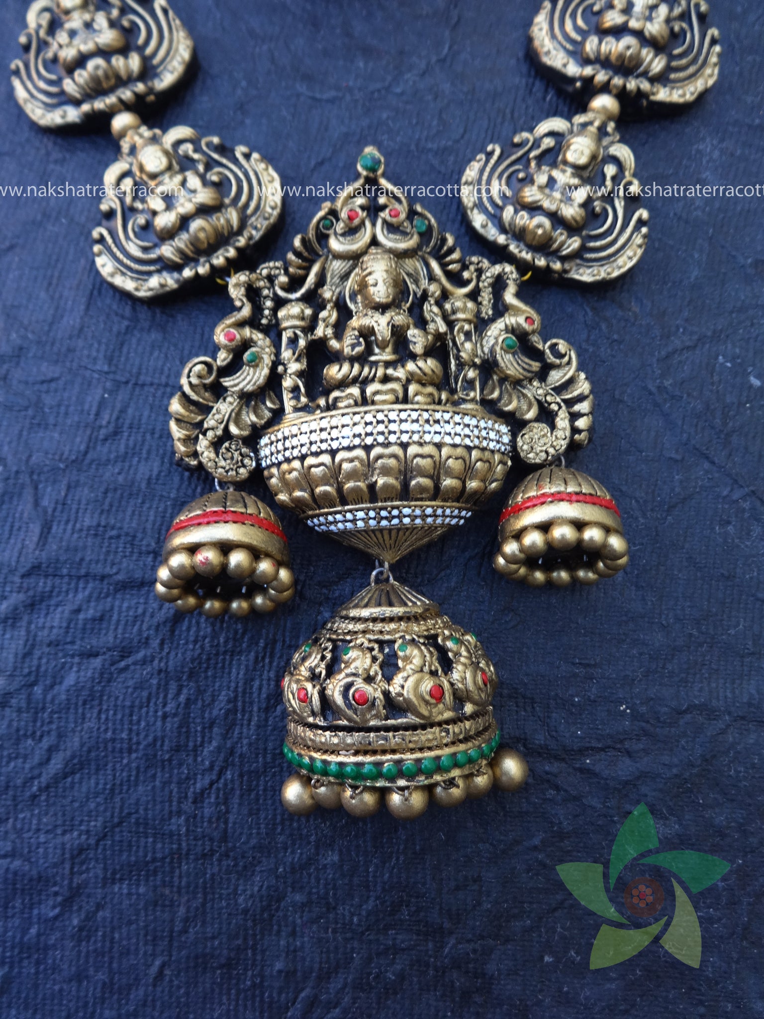 Antique 3 jumka terracotta jewellery set