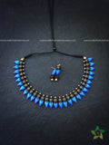 Blue Bud terracotta jewellery set