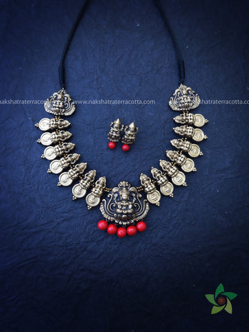 Coin lakshmi Terracotta jewellery set
