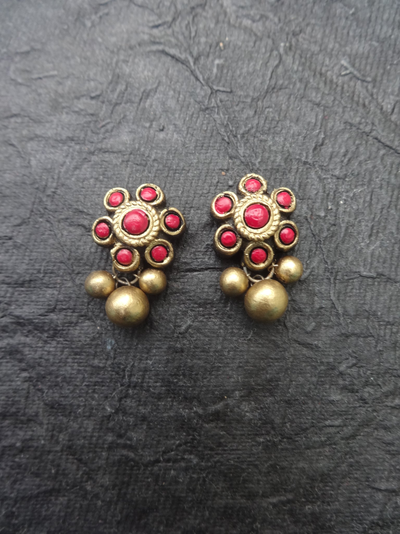 Devika- golden terracotto necklace set