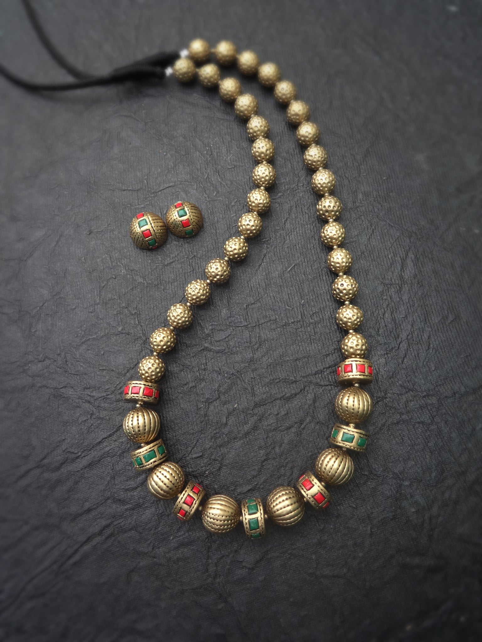 Malamakal- golden terracotto necklace set