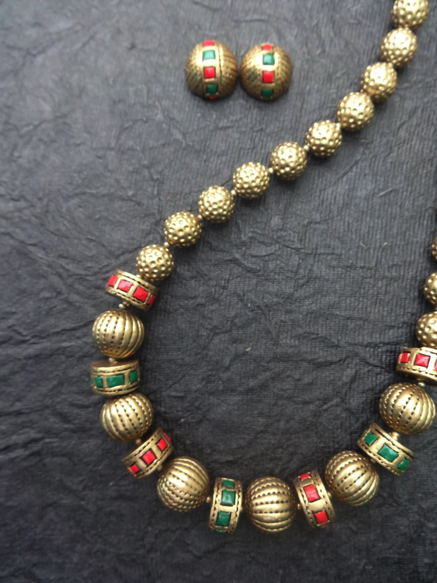 Malamakal- golden terracotto necklace set