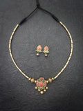 Thangamalar 2- golden terracotto necklace set