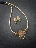 Thangamalar 2- golden terracotto necklace set