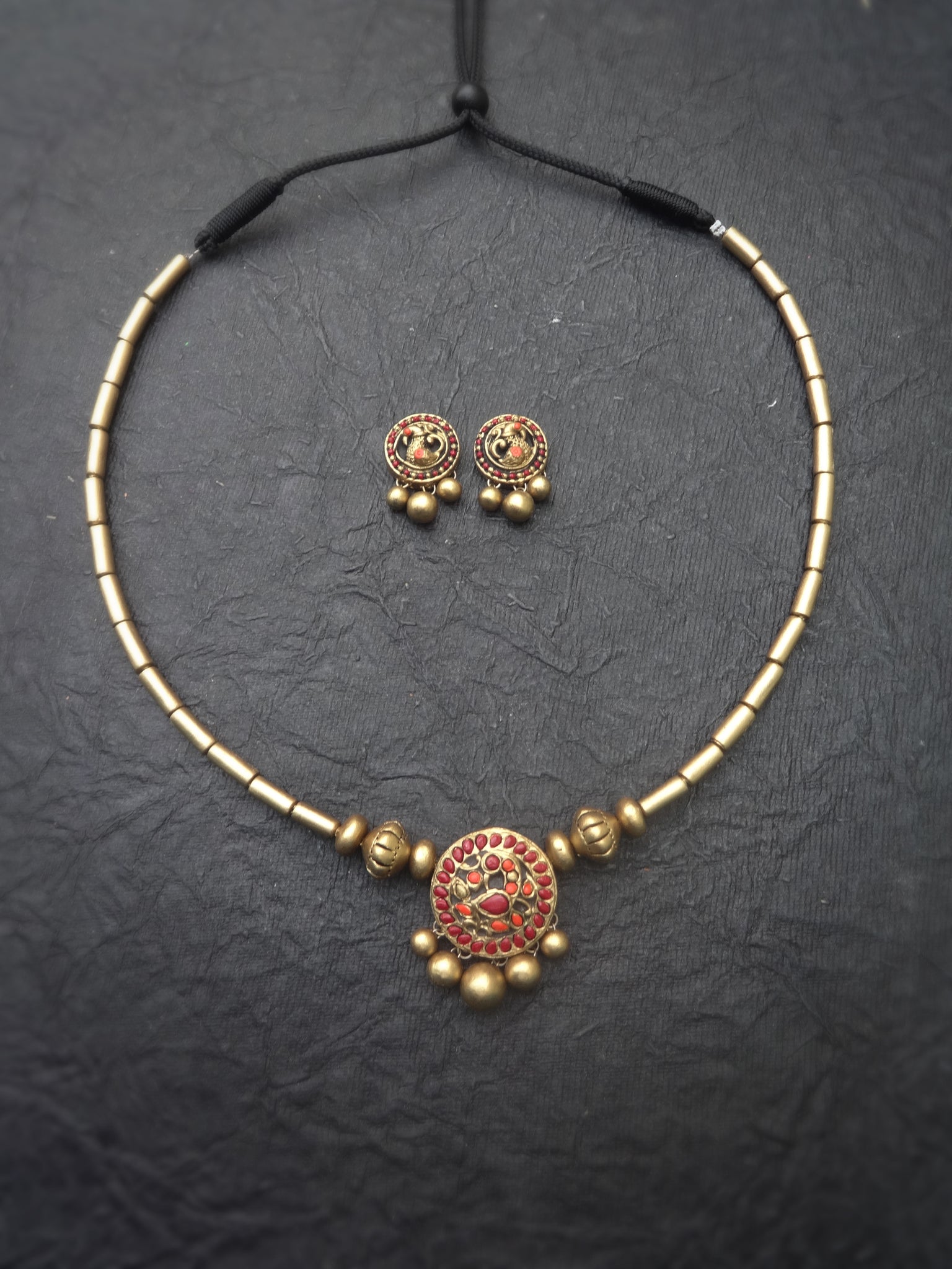 Thangamalar 4- golden terracotto necklace set (Copy)