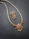 Thangamalar 4- golden terracotto necklace set (Copy)