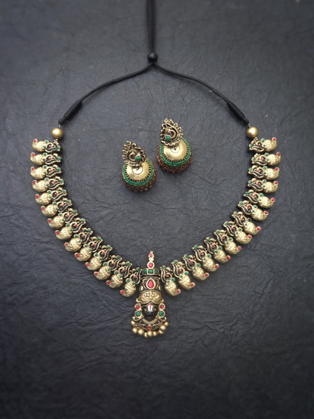 Venkadesh- golden terracotto necklace set