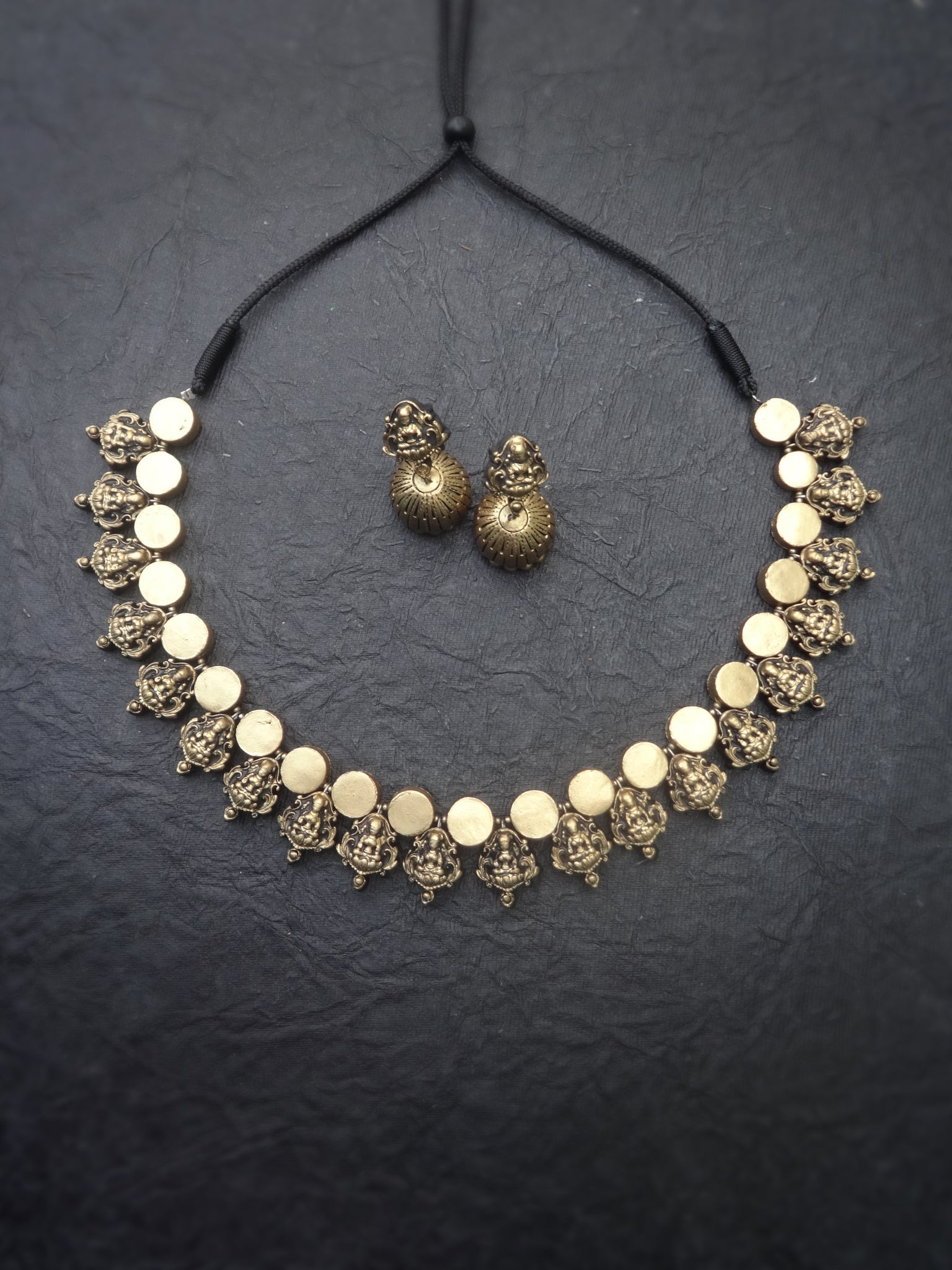 vallikodi- golden terracotto necklace set