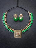 Mini kathakali- golden terracotto necklace set