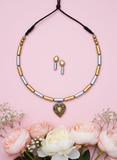 Makizhini- golden terracotto necklace set