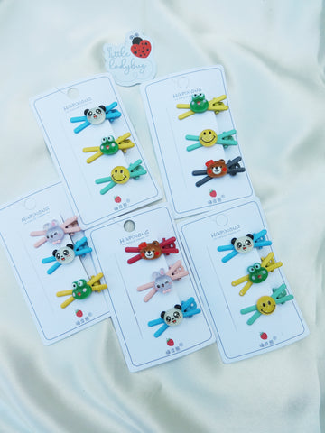 Kids Hair clip card (set of three pins)