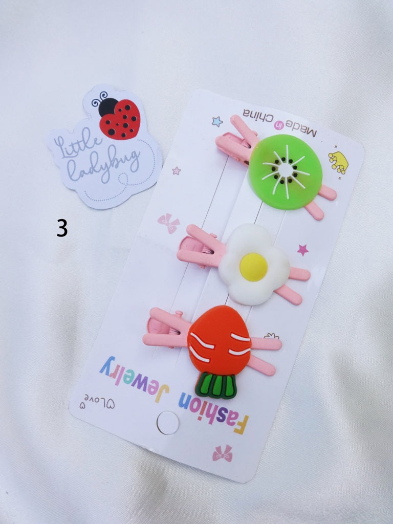 Kids Hair clip card (set of 3 pins)