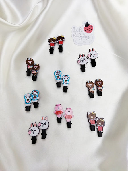 cartoon pins (set of 3 pairs)